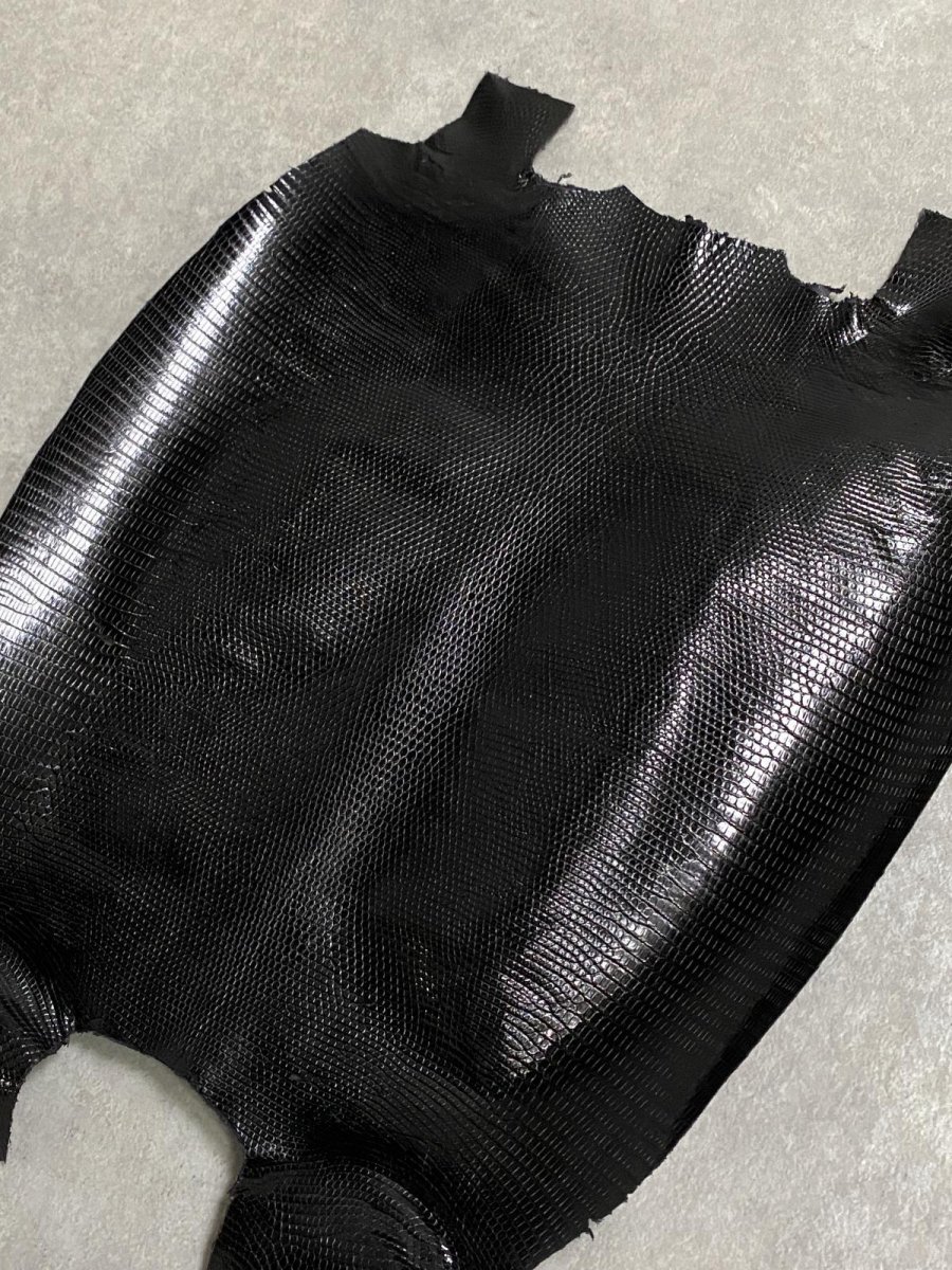 画像5: リザード　トカゲ革　ブラック　31cm　エキゾチックレザー (5)