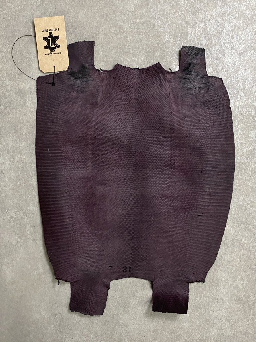 画像6: リザード　トカゲ革　ブラック　31cm　エキゾチックレザー (6)