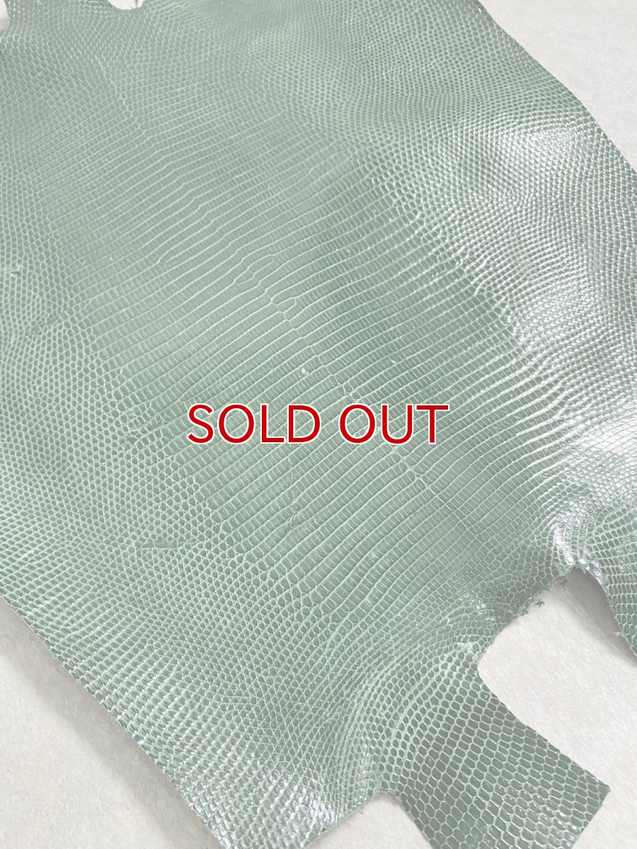 画像7: sale価格　リザード　トカゲ革　グリーン　34cm　エキゾチックレザー (7)