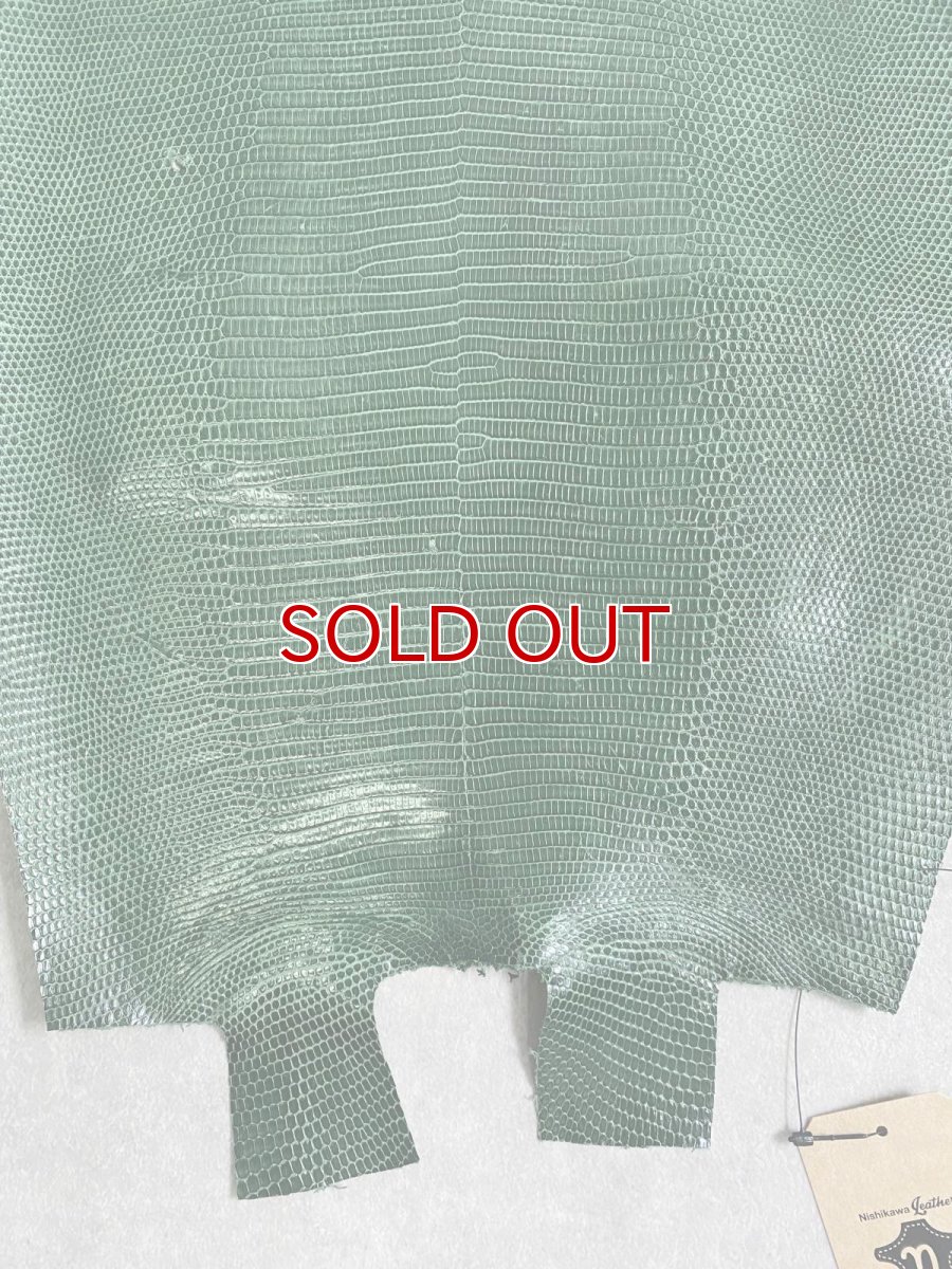 画像10: sale価格　リザード　トカゲ革　グリーン　34cm　エキゾチックレザー (10)