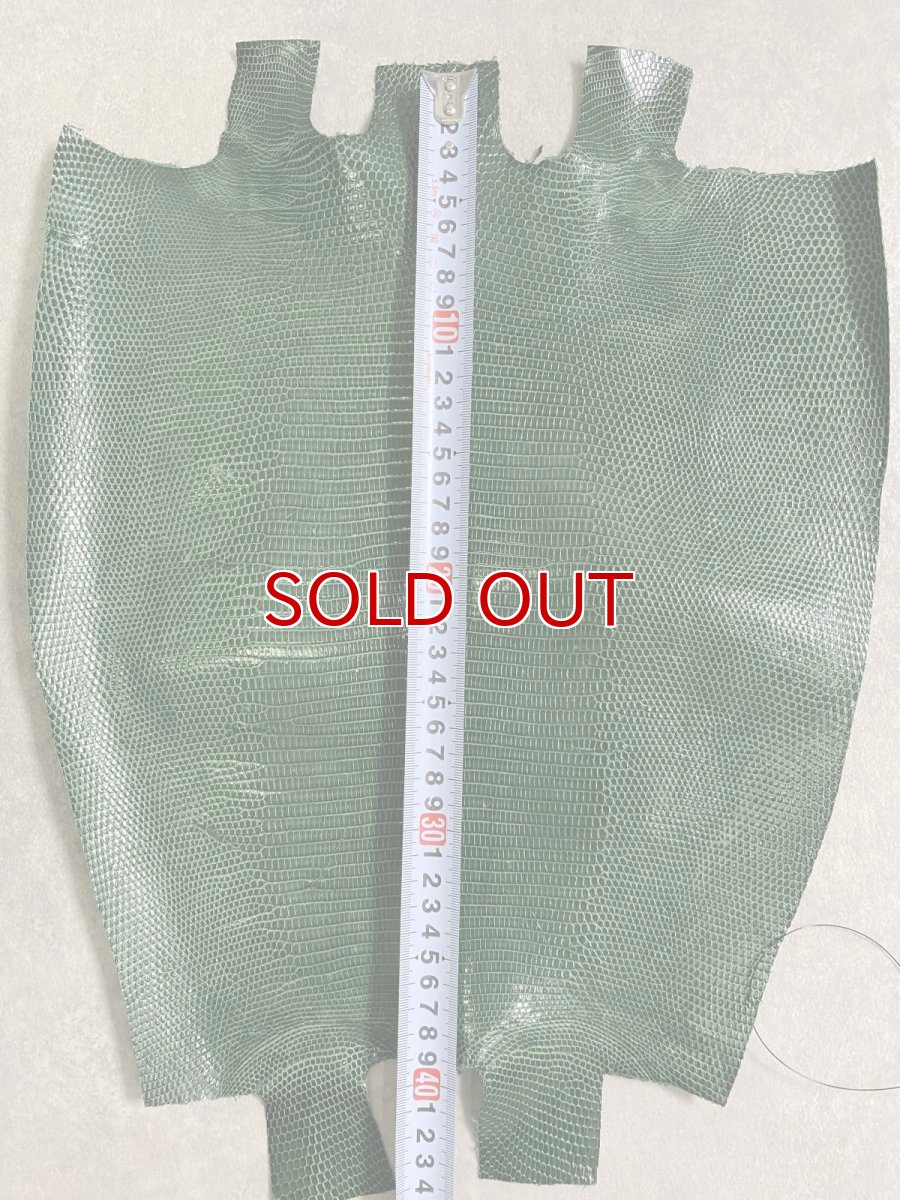 画像12: sale価格　リザード　トカゲ革　グリーン　34cm　エキゾチックレザー (12)