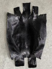 画像1: リザード　トカゲ革　ブラック　30cm　エキゾチックレザー (1)