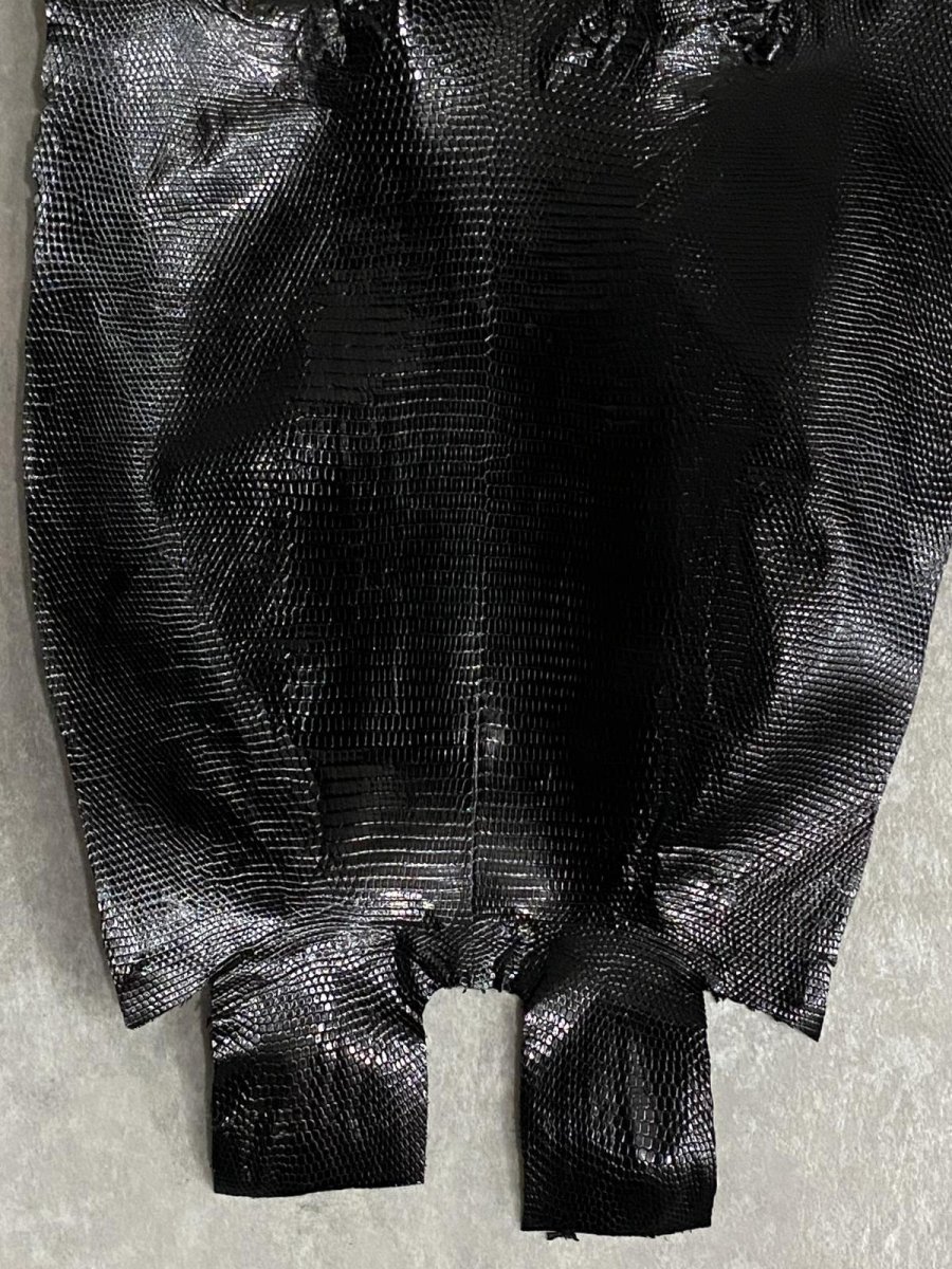 画像5: リザード　トカゲ革　ブラック　30cm　エキゾチックレザー (5)