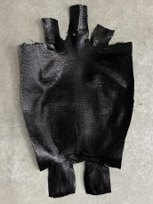 画像1: リザード　トカゲ革　ブラック　30cm　エキゾチックレザー (1)