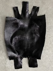 画像1: リザード　トカゲ革　ブラック　30cm　エキゾチックレザー (1)