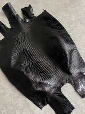画像2: リザード　トカゲ革　ブラック　30cm　エキゾチックレザー (2)