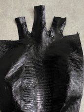 画像3: リザード　トカゲ革　ブラック　30cm　エキゾチックレザー (3)