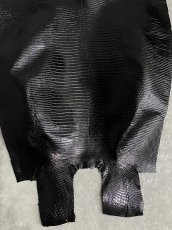 画像4: リザード　トカゲ革　ブラック　30cm　エキゾチックレザー (4)