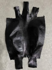 画像5: リザード　トカゲ革　ブラック　30cm　エキゾチックレザー (5)