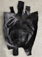 画像1: リザード　トカゲ革　ブラック　31cm　エキゾチックレザー (1)