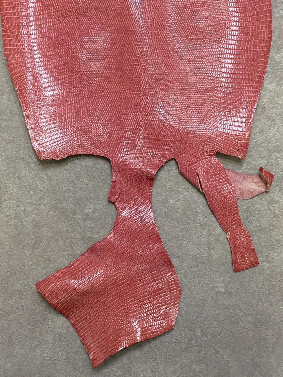 画像3: リザード ピンク  23cm トカゲ革 爬虫類 エキゾチックレザー (3)