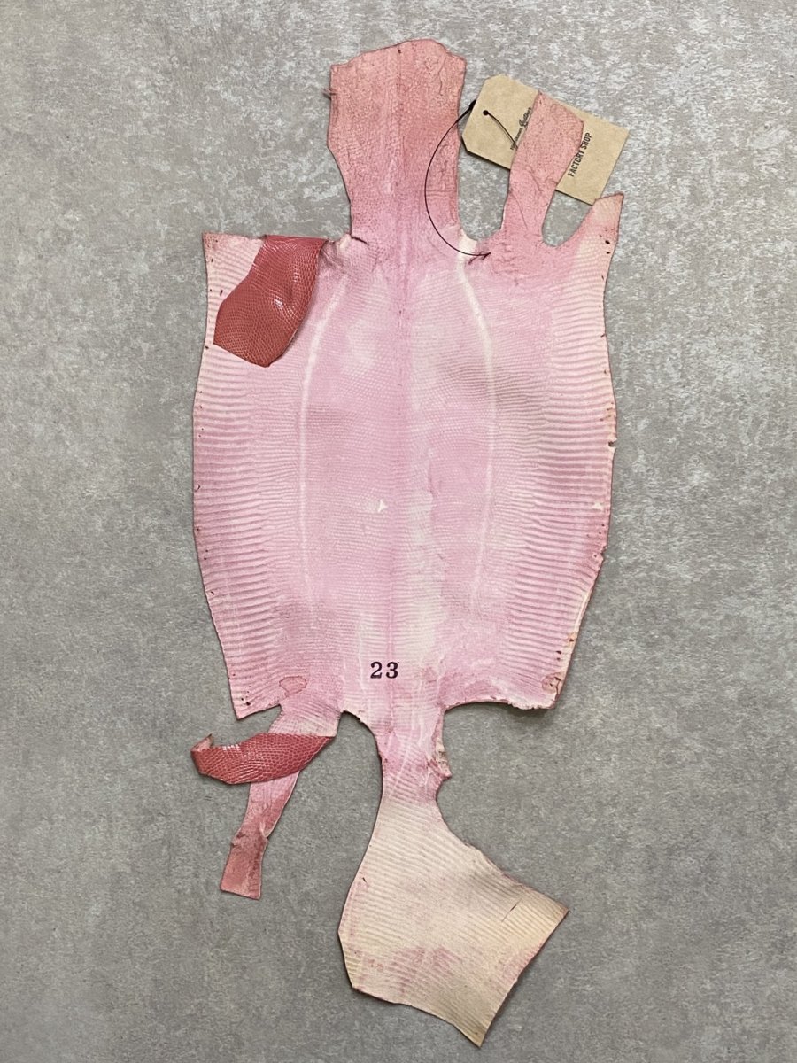 画像8: リザード ピンク  23cm トカゲ革 爬虫類 エキゾチックレザー (8)