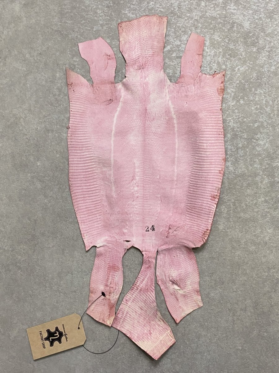 画像9: リザード ピンク  24cm トカゲ革 爬虫類 エキゾチックレザー (9)