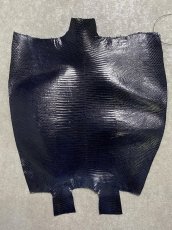 画像1: リザード　トカゲ革　ネイビー　29cm　エキゾチックレザー (1)