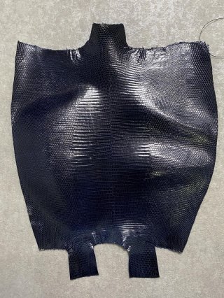 48 レザー トカゲ リザード 皮 革 手芸 材料 黒 50枚セット リザード革⁄トカゲ革革とレザークラフト革細工材料のニシカワレザー