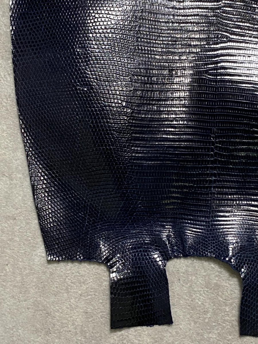 画像4: リザード トカゲ革 ネイビー 29cm エキゾチックレザー (4)