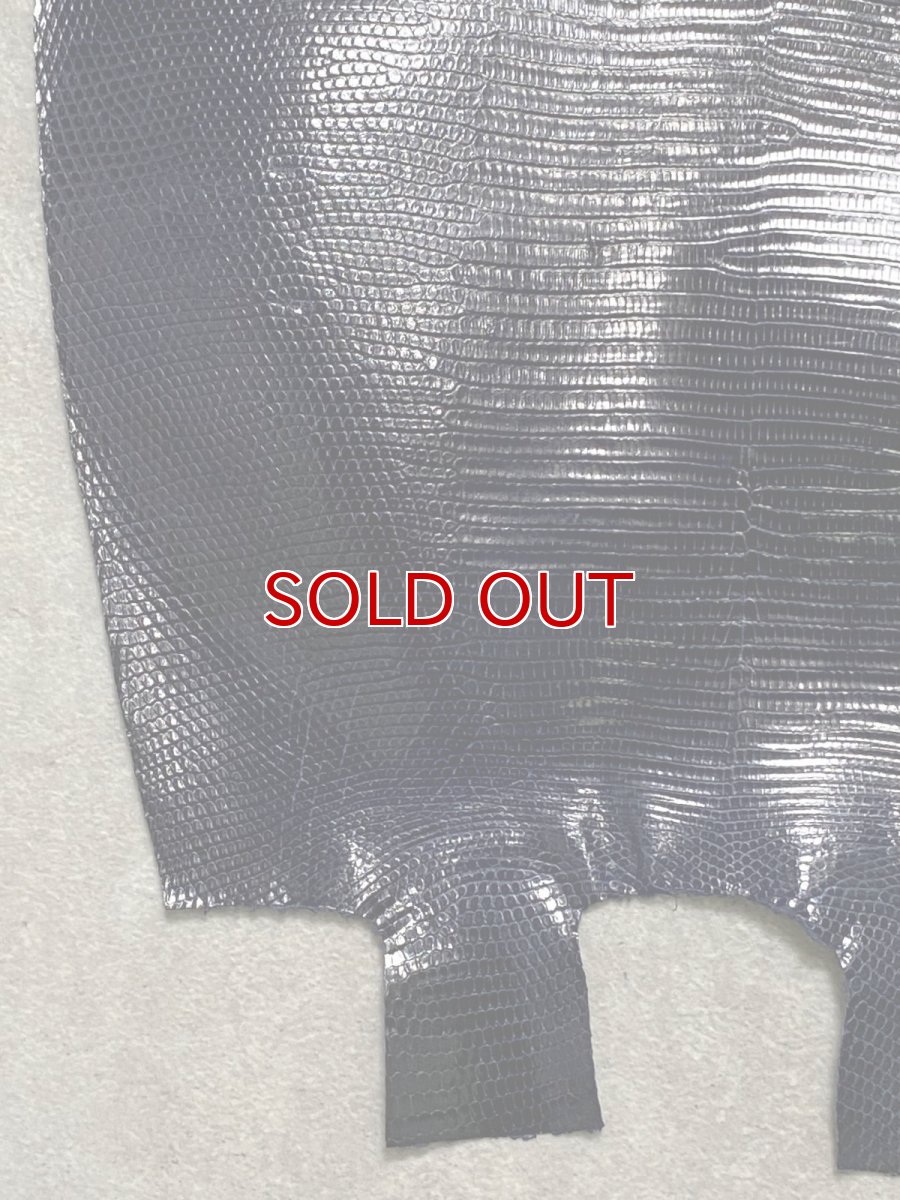 画像4: リザード　トカゲ革　ネイビー　29cm　エキゾチックレザー (4)