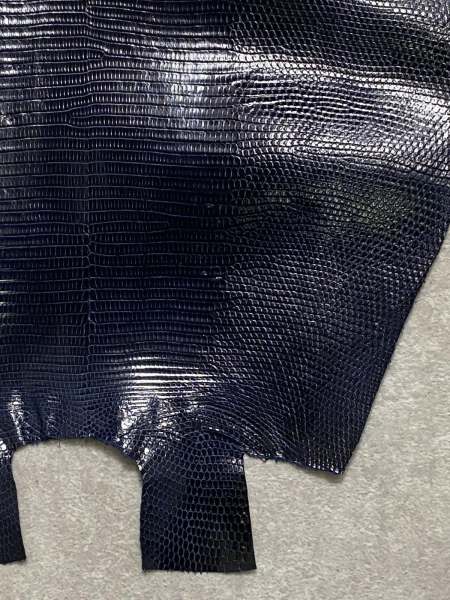 画像5: リザード トカゲ革 ネイビー 29cm エキゾチックレザー (5)