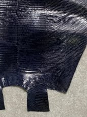 画像5: リザード　トカゲ革　ネイビー　29cm　エキゾチックレザー (5)