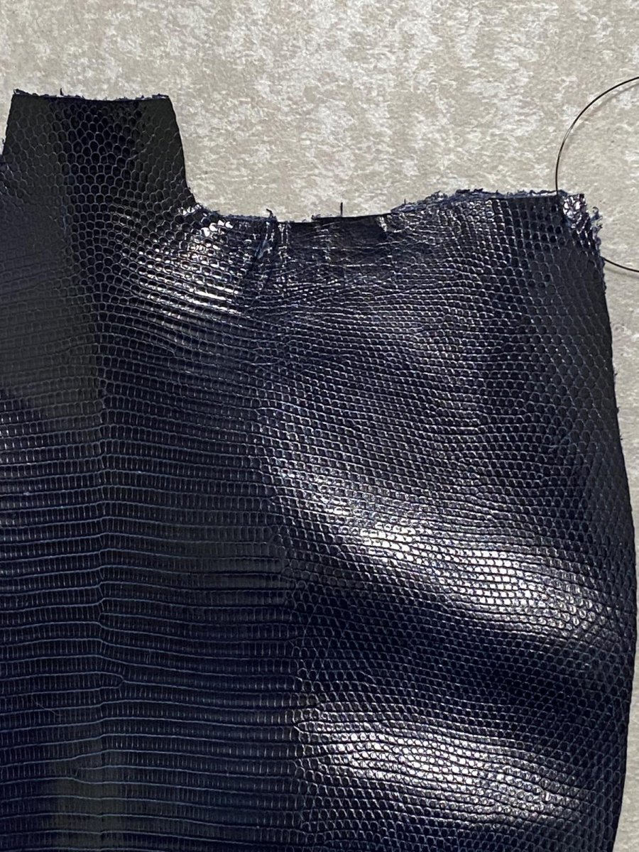 画像3: リザード トカゲ革 ネイビー 29cm エキゾチックレザー (3)