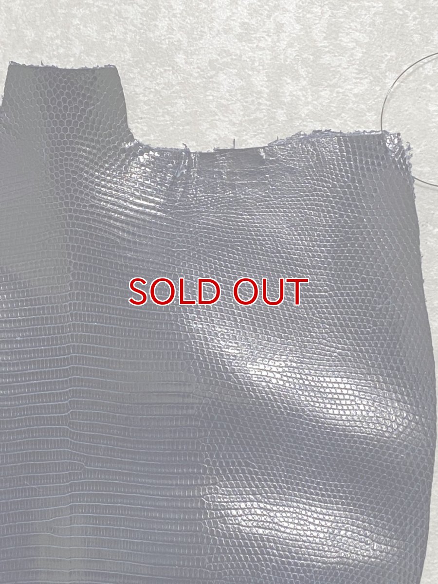 画像3: リザード　トカゲ革　ネイビー　29cm　エキゾチックレザー (3)