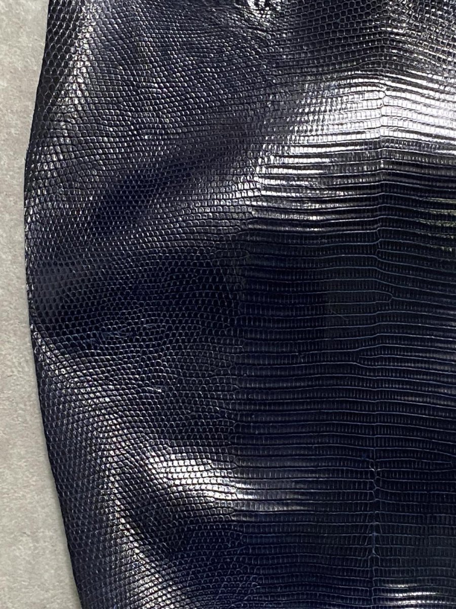 画像6: リザード トカゲ革 ネイビー 29cm エキゾチックレザー (6)