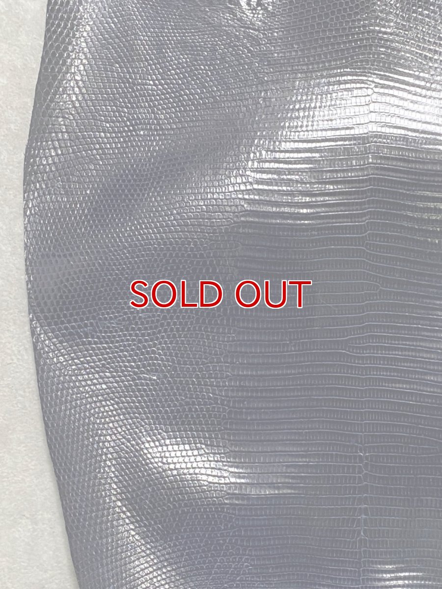 画像6: リザード　トカゲ革　ネイビー　29cm　エキゾチックレザー (6)