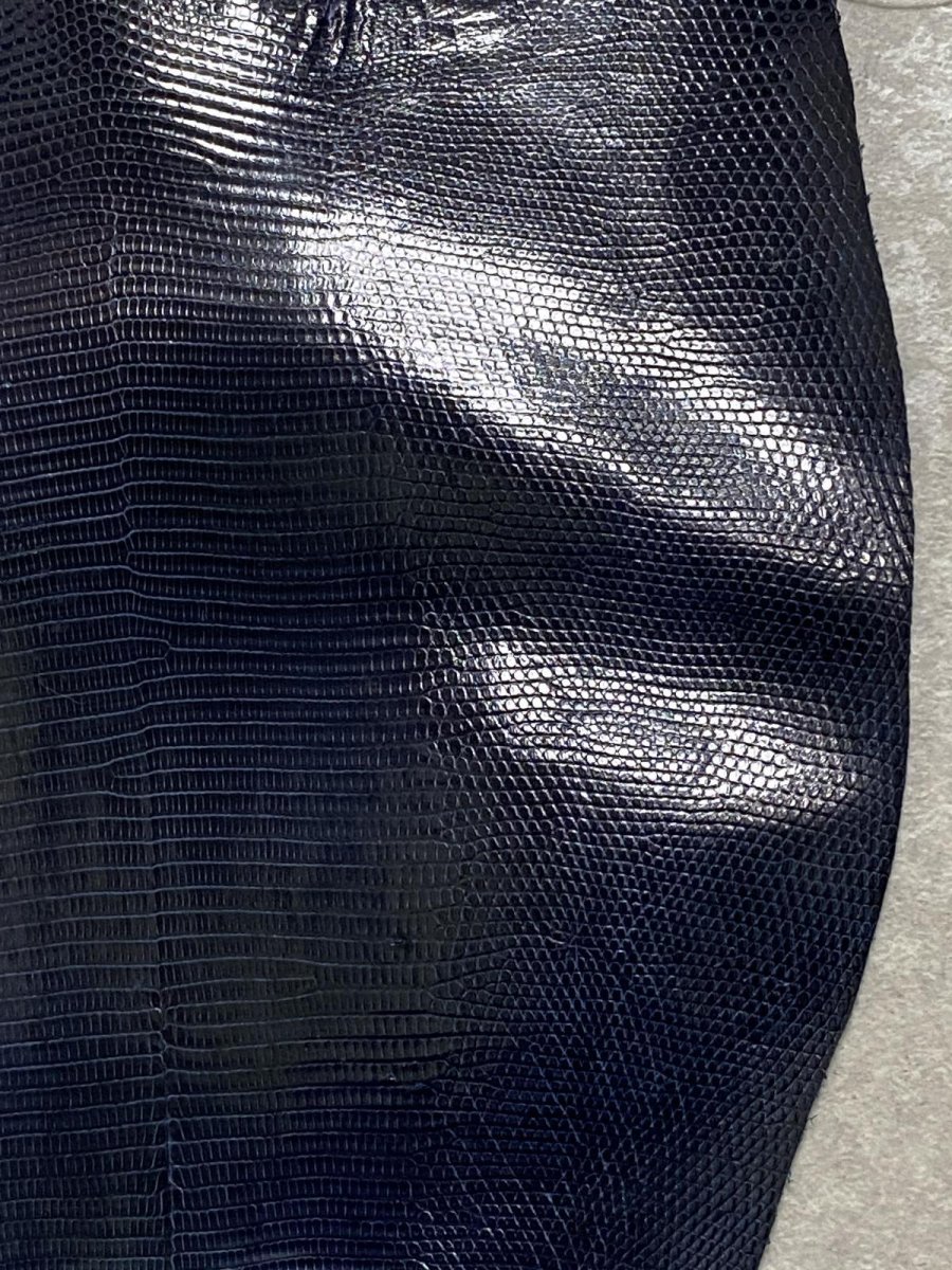 画像7: リザード トカゲ革 ネイビー 29cm エキゾチックレザー (7)
