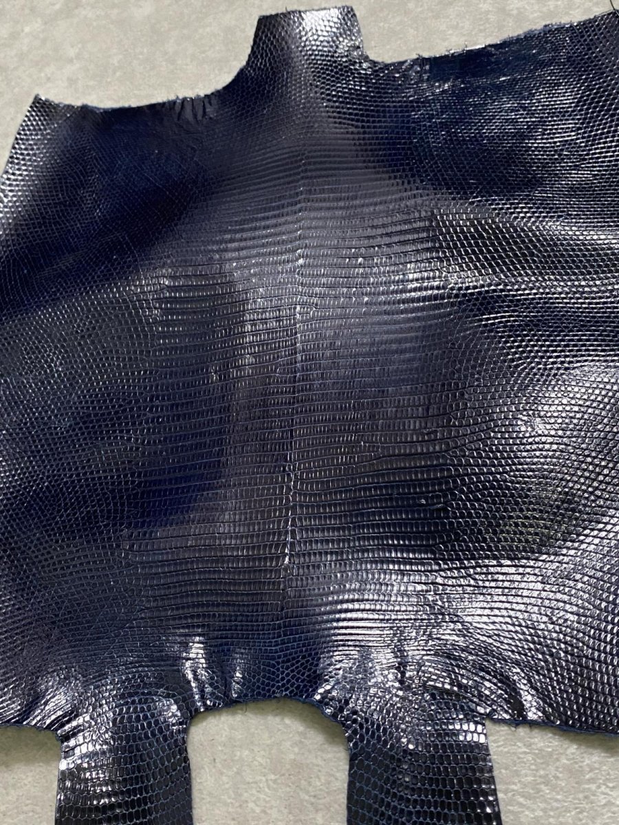 画像8: リザード トカゲ革 ネイビー 29cm エキゾチックレザー (8)