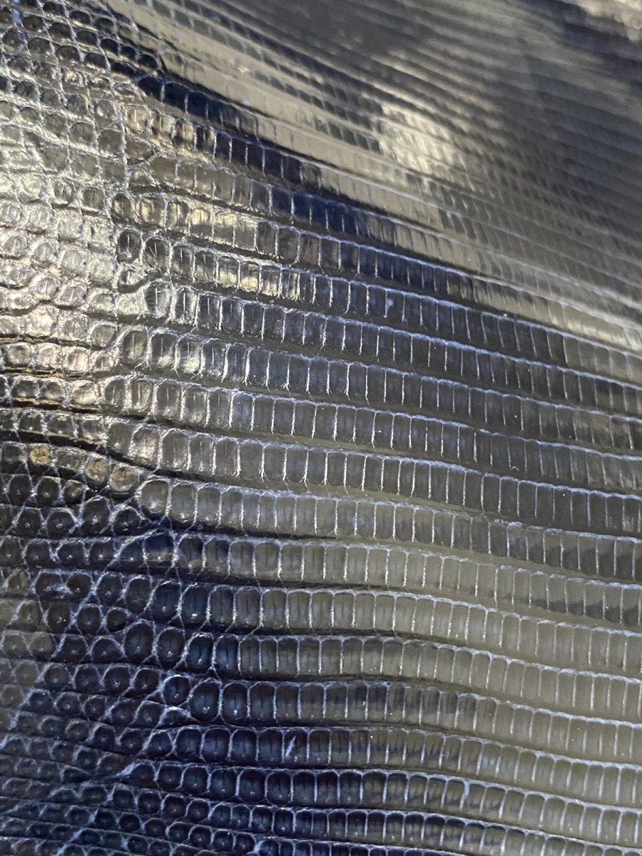 画像9: リザード トカゲ革 ネイビー 29cm エキゾチックレザー (9)