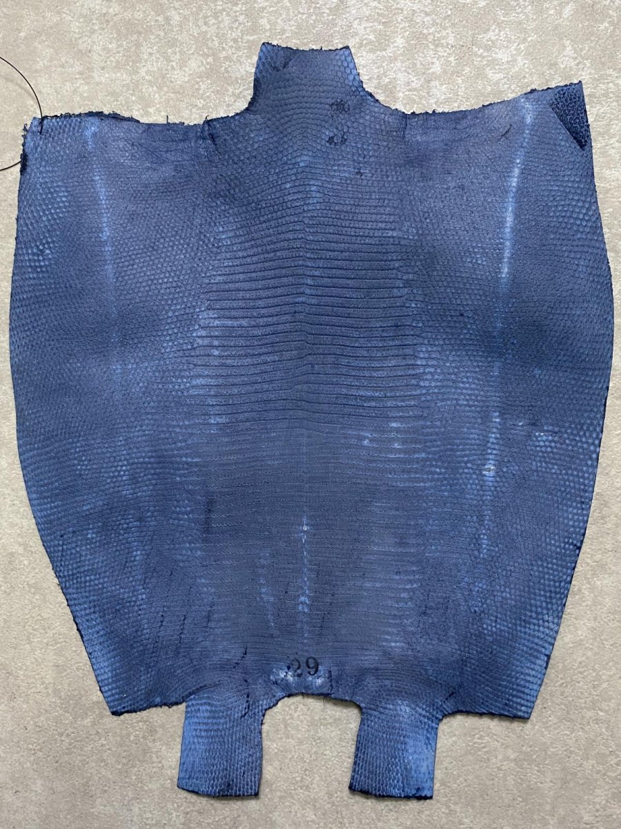 画像10: リザード トカゲ革 ネイビー 29cm エキゾチックレザー (10)