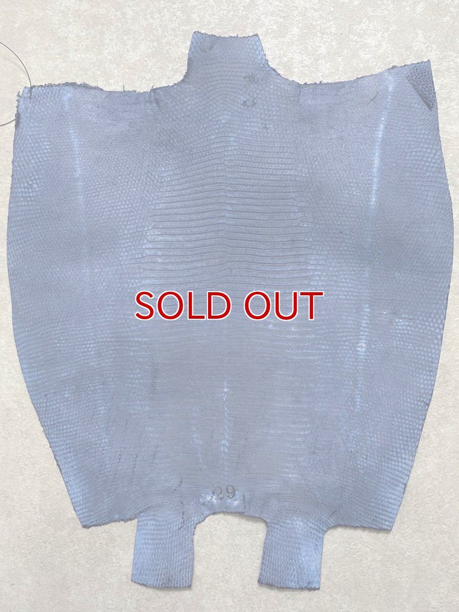 画像10: リザード　トカゲ革　ネイビー　29cm　エキゾチックレザー (10)