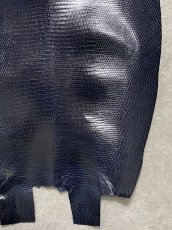 画像5: リザード　トカゲ革　ネイビー　29cm　エキゾチックレザー (5)