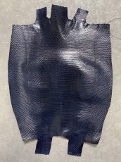 画像1: リザード　トカゲ革　ネイビー　29cm　エキゾチックレザー (1)