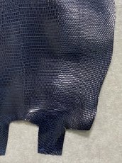 画像5: リザード　トカゲ革　ネイビー　29cm　エキゾチックレザー (5)