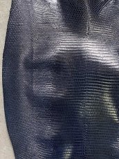 画像6: リザード　トカゲ革　ネイビー　29cm　エキゾチックレザー (6)