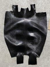 画像1: リザード　トカゲ革　ブラック　31cm　エキゾチックレザー (1)
