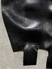 画像4: リザード　トカゲ革　ブラック　31cm　エキゾチックレザー (4)