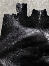 画像2: リザード　トカゲ革　ブラック　31cm　エキゾチックレザー (2)