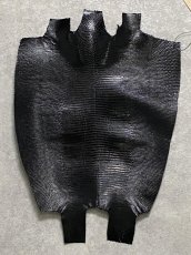 画像1: リザード　トカゲ革　ブラック　30cm　エキゾチックレザー (1)