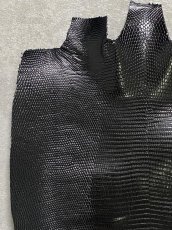 画像7: リザード　トカゲ革　ブラック　30cm　エキゾチックレザー (7)