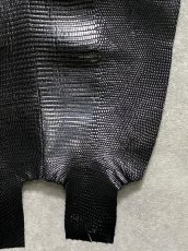 画像6: リザード　トカゲ革　ブラック　30cm　エキゾチックレザー (6)
