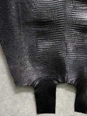 画像5: リザード　トカゲ革　ブラック　30cm　エキゾチックレザー (5)