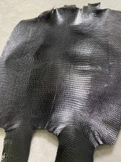 画像4: リザード　トカゲ革　ブラック　30cm　エキゾチックレザー (4)
