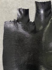 画像2: リザード　トカゲ革　ブラック　30cm　エキゾチックレザー (2)