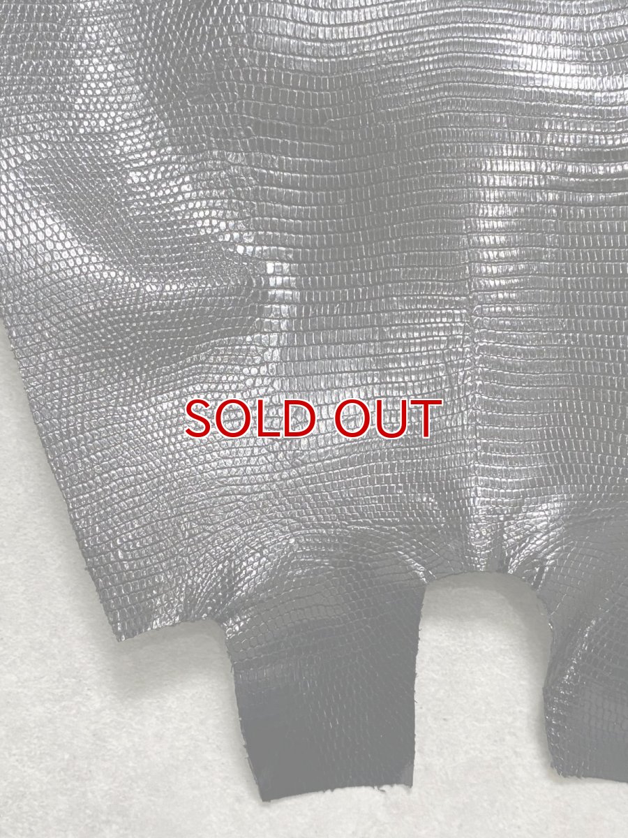 画像6: リザード　トカゲ革　ブラック　30cm　エキゾチックレザー (6)