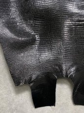 画像6: リザード　トカゲ革　ブラック　30cm　エキゾチックレザー (6)