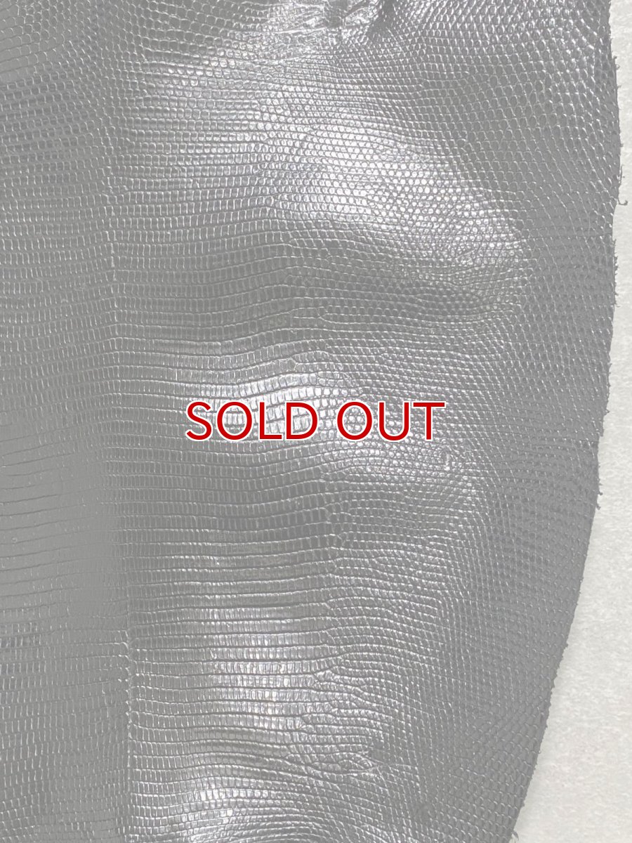 画像5: リザード　トカゲ革　ブラック　30cm　エキゾチックレザー (5)