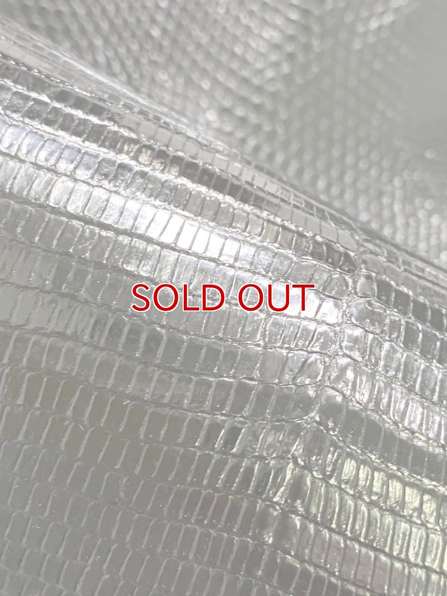 画像8: リザード　トカゲ革　ブラック　30cm　エキゾチックレザー (8)