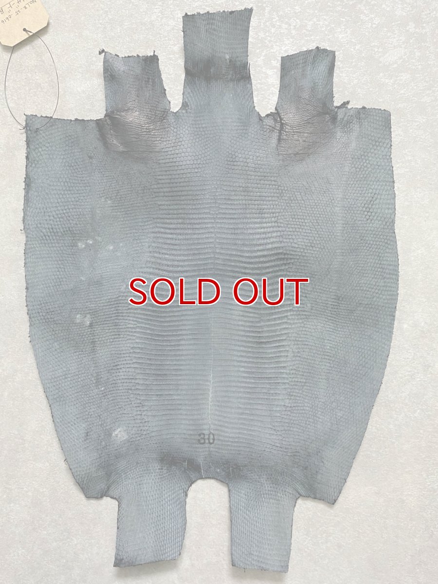 画像9: リザード　トカゲ革　ブラック　30cm　エキゾチックレザー (9)